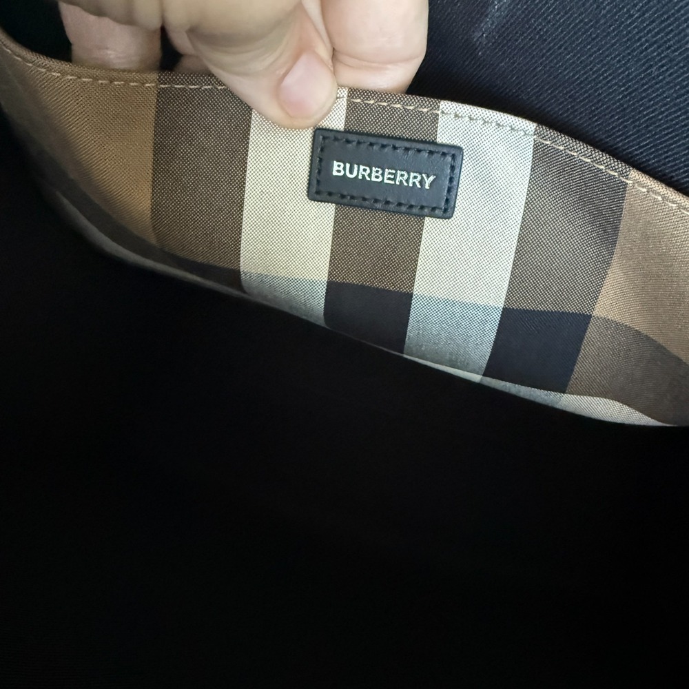 Burberry Classic Check Print Book Tote Bag, Fabric & Leather, 8084551 - Picture 10 of 16